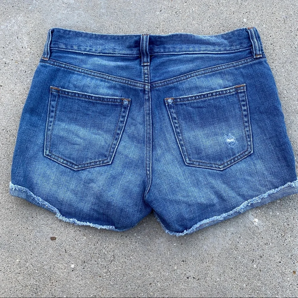 J. CREW jean shorts denim blue cut offs frayed cutoff women’s j.crew shorts 25